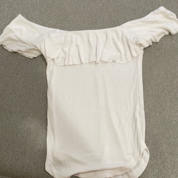 Solid White Free People Off the Shoulder Top - Picture 1 of 4